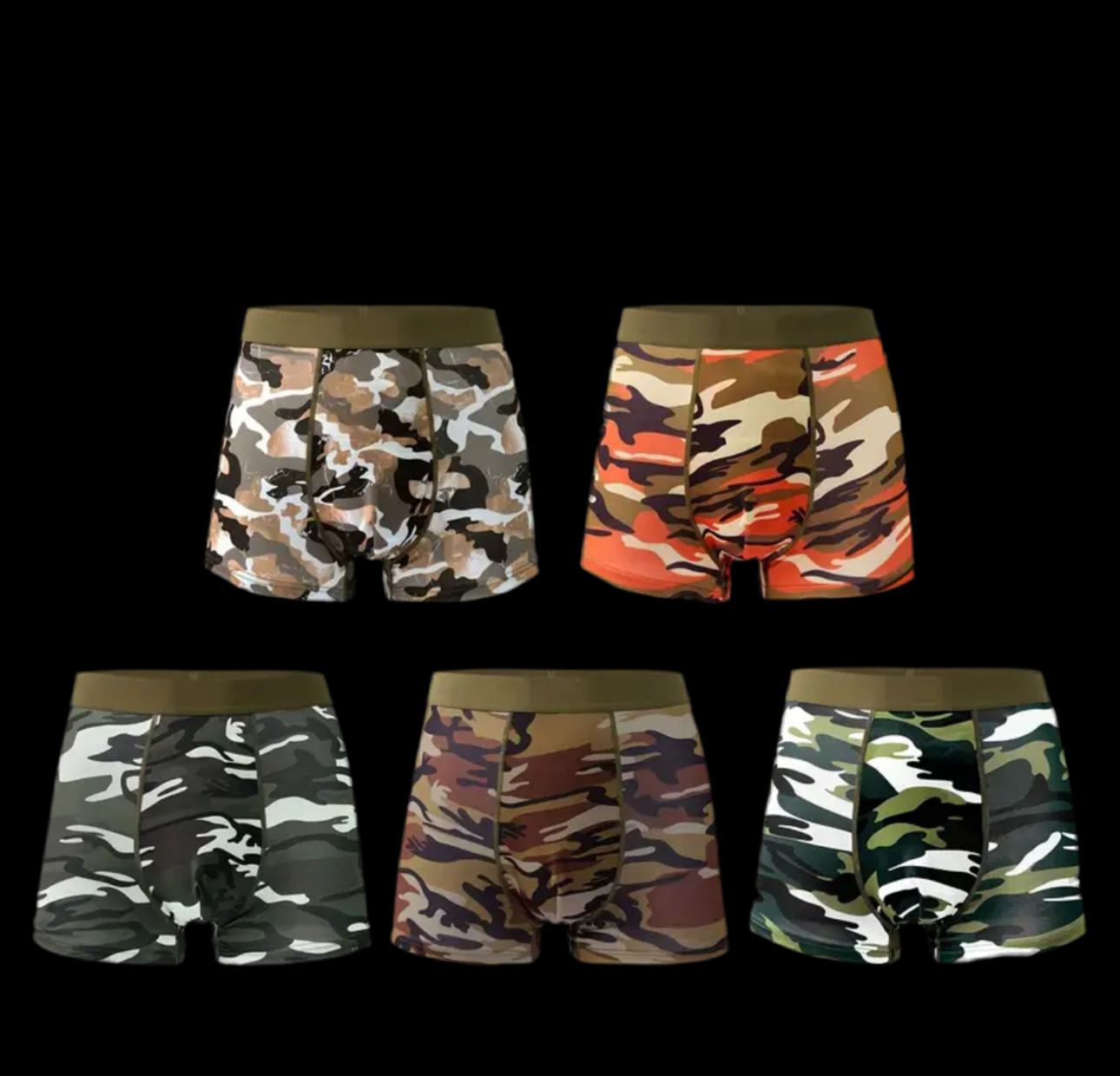 5pc Variety Camouflage Boxer Briefs