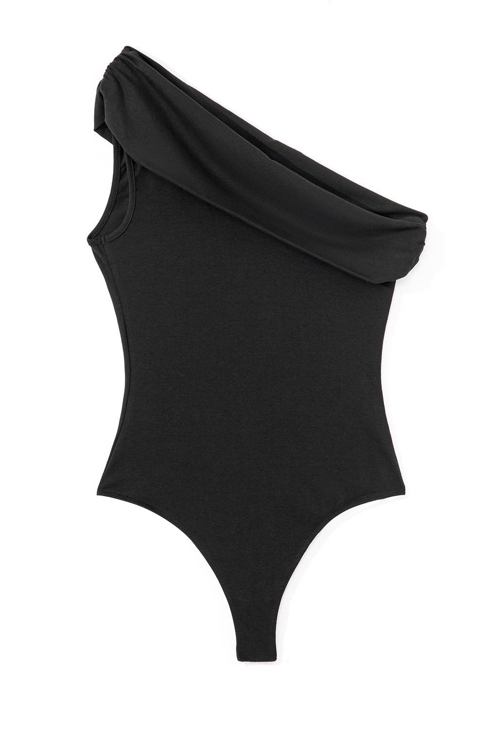 Casual Pleated One Shoulder Bodysuit | S-XL