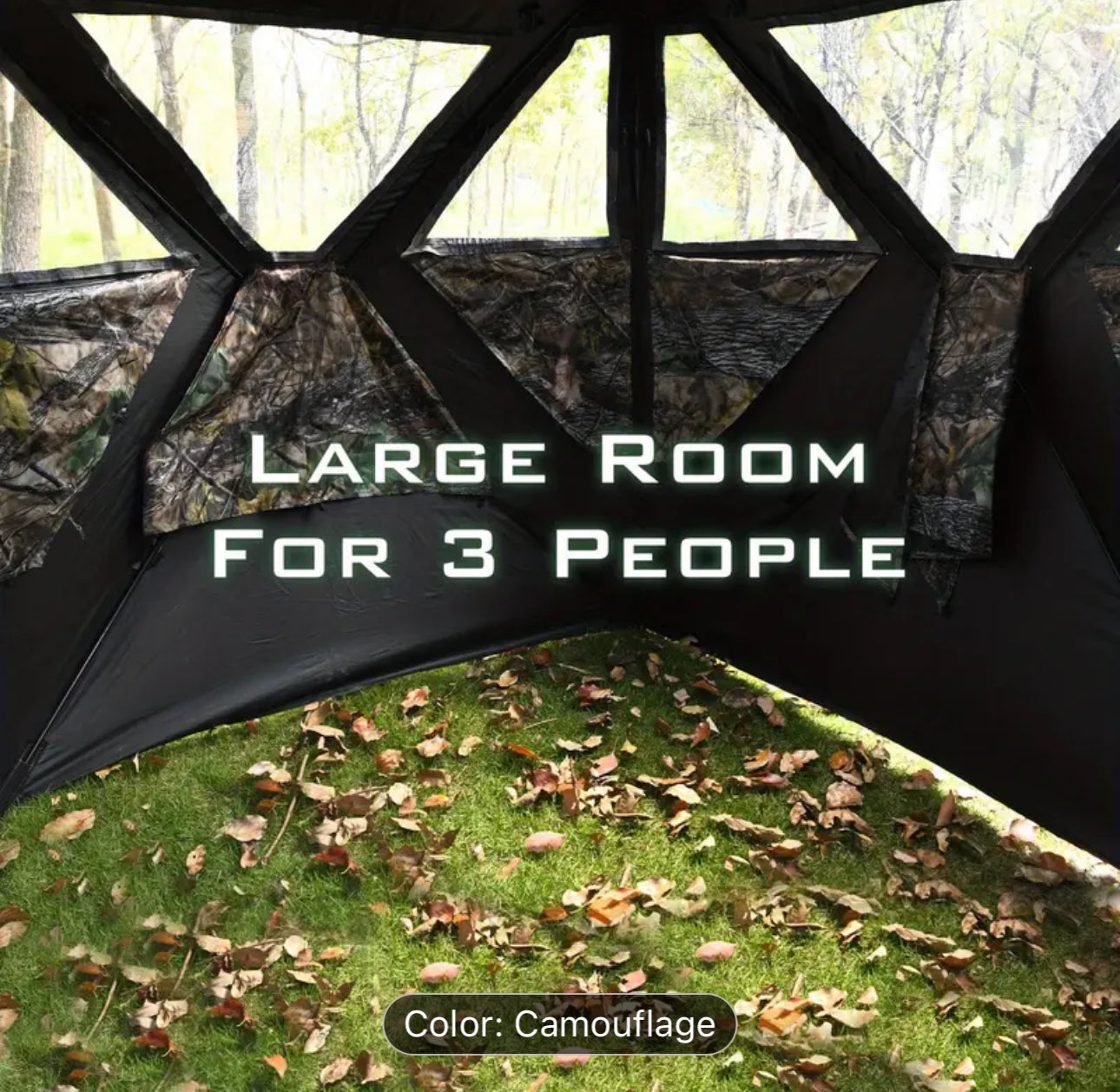 3 Person Portable Pop-Up Waterproof Camouflage Ground Blind