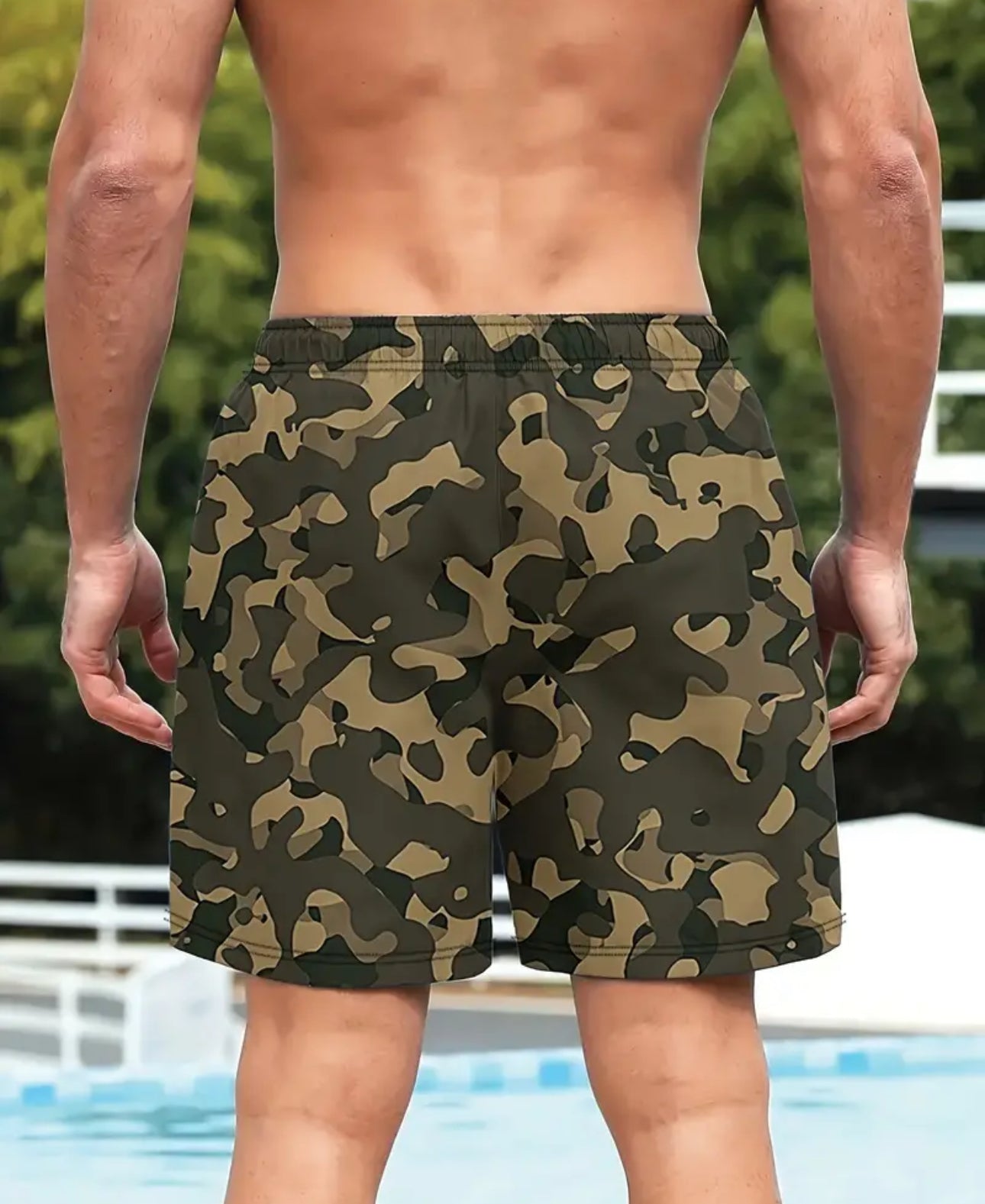 Men’s camouflage quick-dry drawstring shorts