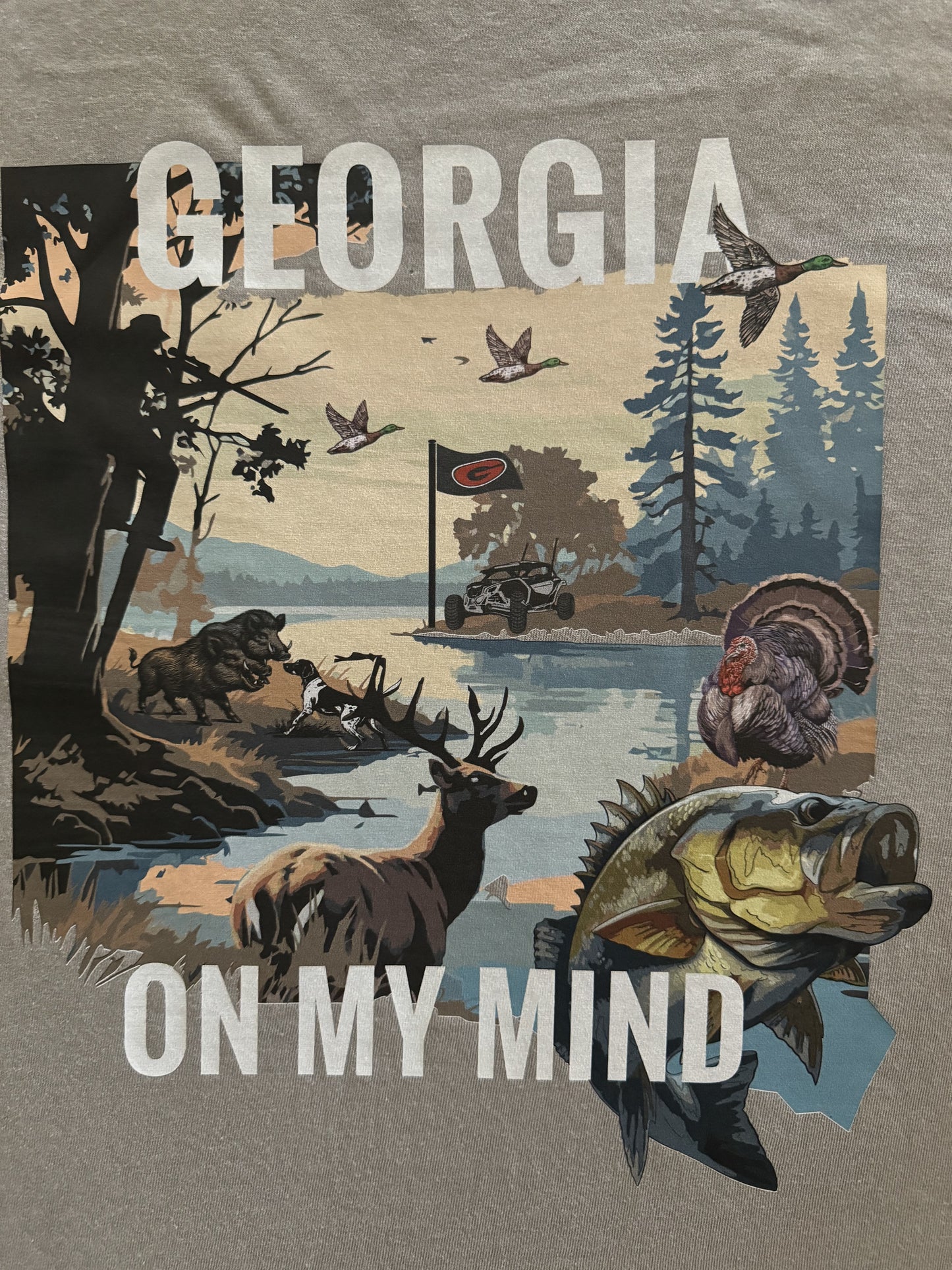 Comfort Grey Georgia On My Mind Short Sleeve With Logo On Front Pocket