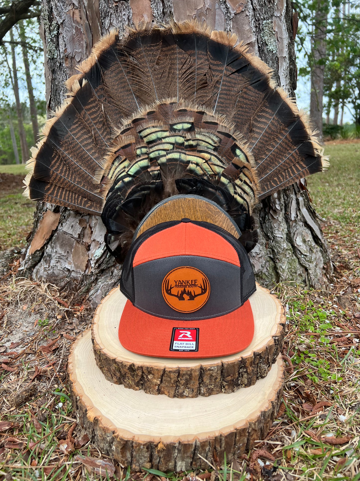 Richardson Flat Bill SnapBack Orange/Grey Hat