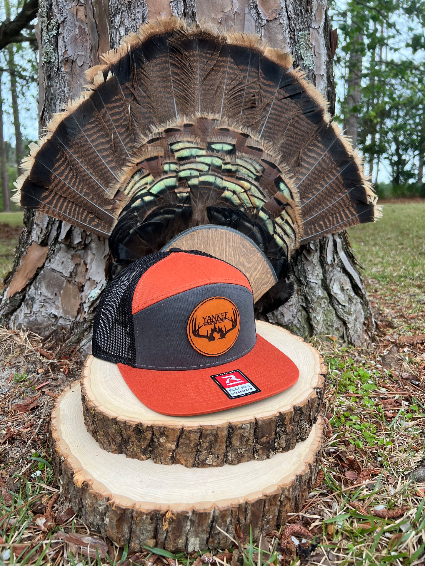 Richardson Flat Bill SnapBack Orange/Grey Hat